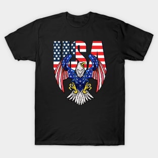 Usa Flag Bird, american, eagle, power, america eagle logo T-Shirt